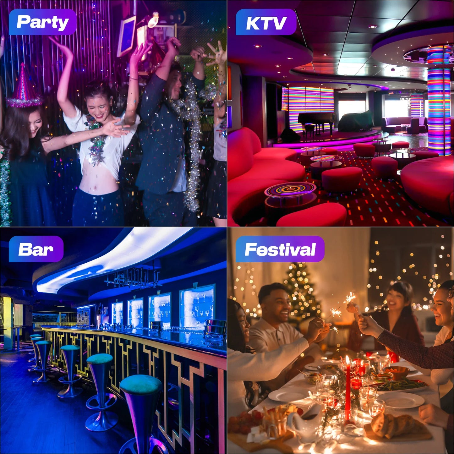 U'King 2Pcs 250W RGBW Wall Washer Light 10X25W LED Rotatable Dot Beam Moving Head Stage Lights For Party KTV Club Bar Wedding DJ