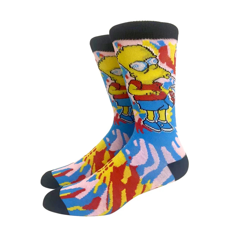 2023 New Anime Marvel Men Socks Long Sock Men‘s Knee-High Couples cosplay Sock Personality Hip Hop Harajuku Funny Sock for Women