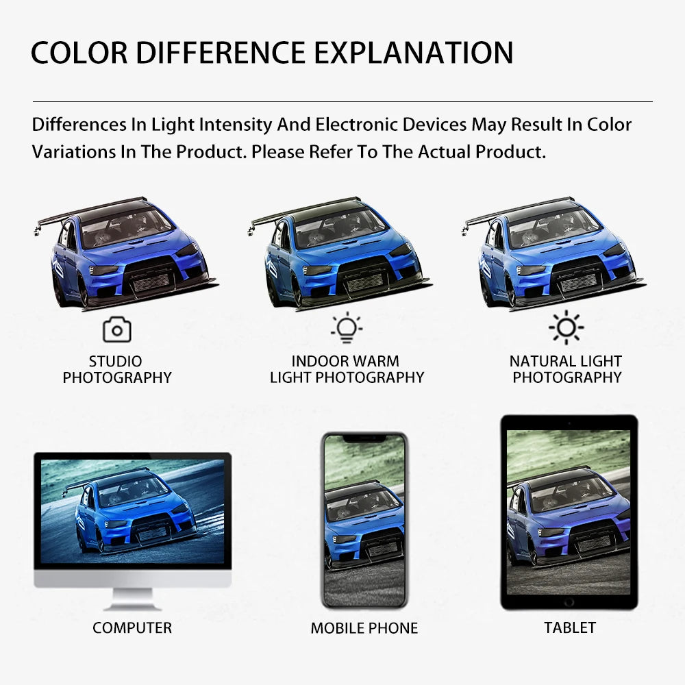 Car Sticker Bright Dark Blue Car Film Covering Vinyl Wrap Air Bubble Free Film Car Accessories Exterior Interior Decoration