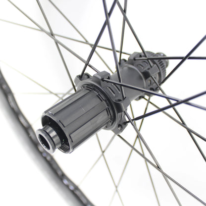 New 700C 65mm wave Road Bike UD Full Carbon Fibre Bicycle Thru Axle Center lock Disc brake Wheelset clincher tubeless rims 25mm