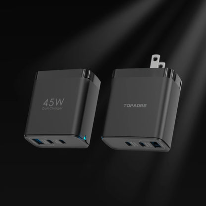 2packs 45W 3 Port USB Charger Type C Fast Charge Mobile Phone Adapter For iPhone Samsung Xiaomi Huawei Quick Charge Wall Charger