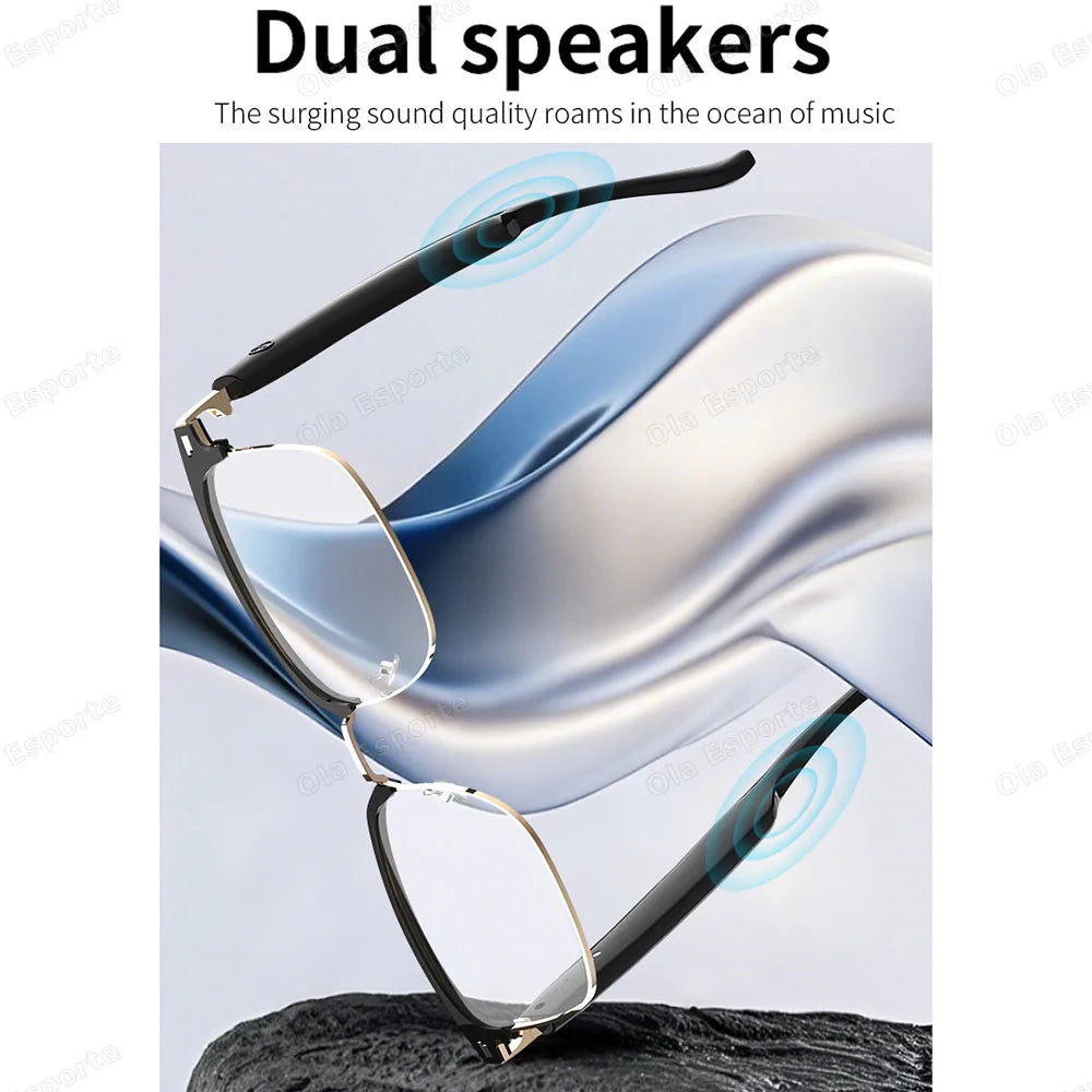 Ola Esporte Bluetooth Smart Glasses Automatic Adjustment AI Voice Music Eyewear Waterproof Call Eyeglass For Anti-blue Light New