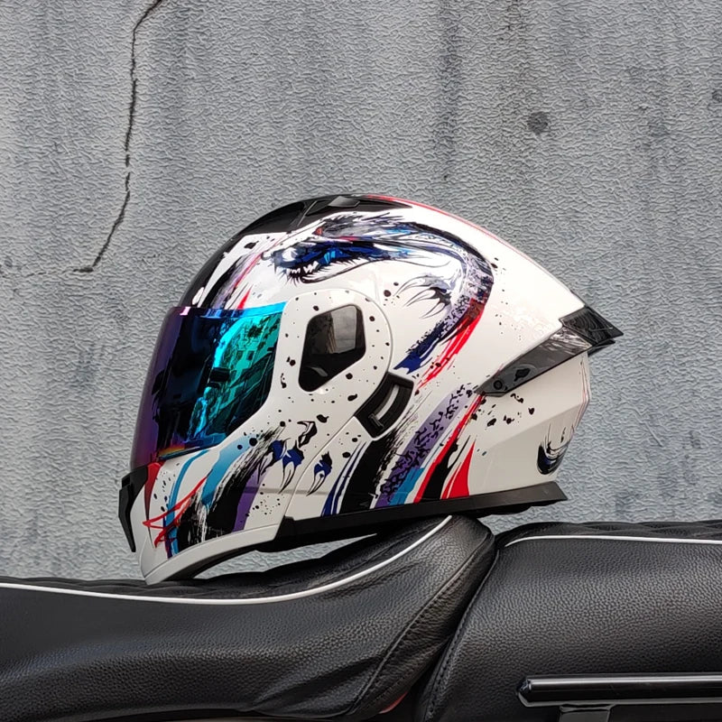 2025 High Quality Motorcycle Helmet Modular Flip Helmet Casco para Motos Dual Lens Full Helmet Casco para Motos DOT Approval