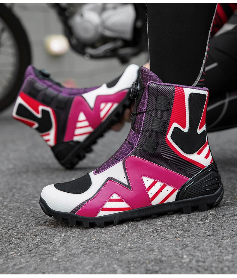 Motorcycle protective riding boots men four season fashion high top anti slip wear-resistant comfortable off-road cycling boots