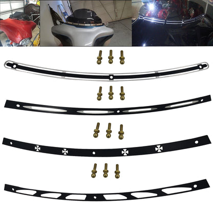Motorcycle CNC Batwing Fair Windshield Windscreen Trim For Harley Tri Electra Street Glide Ultra Limited 1996-2013