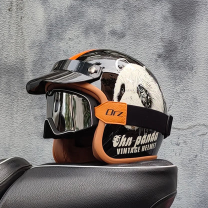 Retro semi-open motorcycle helmet cross-country motorcycle accessories motorcycle helmet 3/4 retro helmet in winter