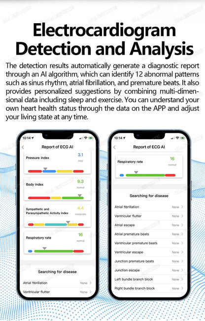 New ECG Smart Ring Men Women Bluetooth Blood Heart Rate Blood Oxygen Health Monitoring Multi Sports 5ATM Waterproof smartring