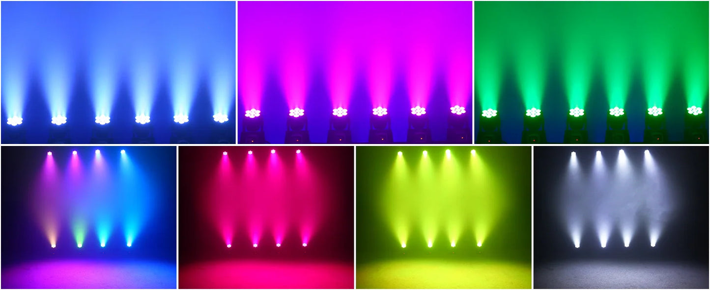 Yiflamefly 1/2/4Pcs 105W Beam Moving Head Lights 7x15W RGBW LED Stage Lights DMX512 Spot Lights For DJ Disco KTV Wedding Party