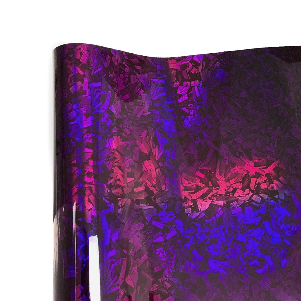 Car Vinyl Wrapping Carbon Fiber Foil Motorcycle Sticker Glossy PET Laser Purple Waterproof Vinyl Bubble-free for Car Film Cover