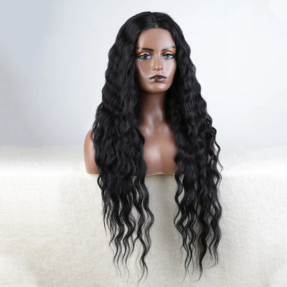 Synthetic Lace Front  Wig 30" Ombre Blonde Black Wig Baby Hair Wigs Long Wavy Hair Lace Wig For Women Lace Front Wig Cosplay Wig