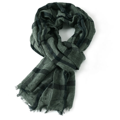Fashion Plaid Cotton Linen Men Scarves Autumn Winter Warm Men's Scarf Short Tassel Bufanda Male Accessories Pashmina Shawl
