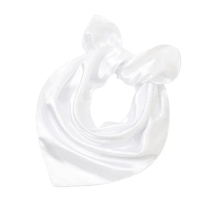 60x60cm Solid Colors Neckerchief Scarf For Women Silk Satin Headband Hair Scarves Female Square Shawls Head Scarfs