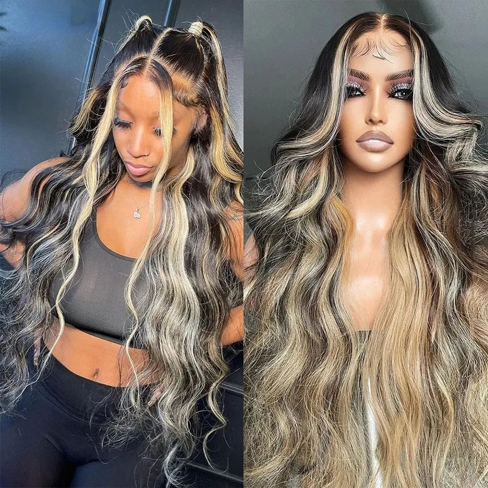 Yellow Wig 13x4 HD Body Wave Lace Frontal Wig Glueless Lace Front Wig Preplucked Synthetic High Quality Ready To Wear Cosplay