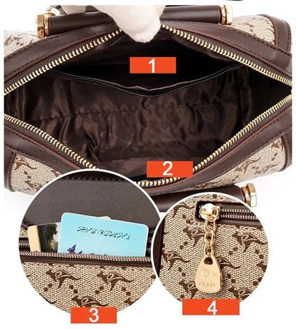 Luxury Handbag Fashion Print Large Capacity Soft Leather Women Shoulder Crossbody Bag Leisure Designer Ladies Purses and Handbag