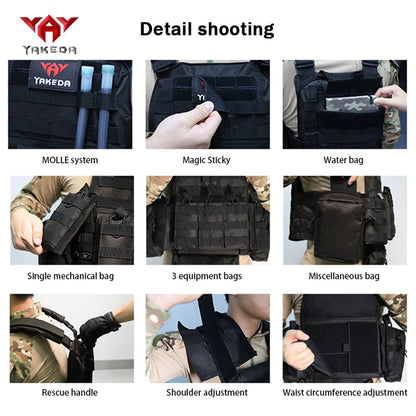 YAKEDA   The eight-piece hunting vest has multiple storage bags and is suitable for hunting training and other scenarios