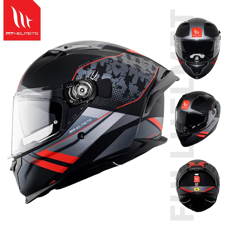New MT Braker SV Motorcycle Helmet ECE DOT Certification Full face Double lens Racing off-road Helmet Capacetes Cascos Para Moto