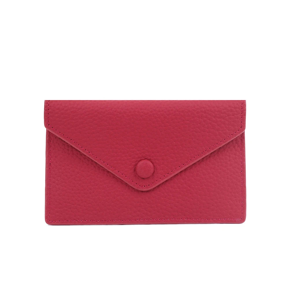 Customized letters, genuine cowhide leather, women's ultra-thin card wallet, women's short envelope, women's wallet
