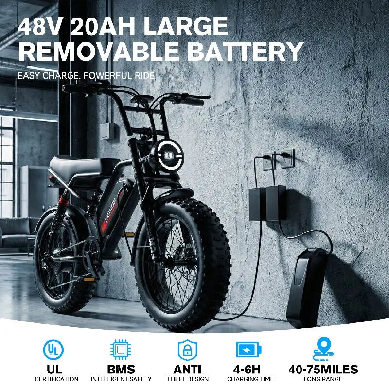Cheap 14 20 inch Electric fat bike 1000w 2000w 30-50MPH 30-60Miles Adjustable front brake seat,For Cycling Electric Bicycle