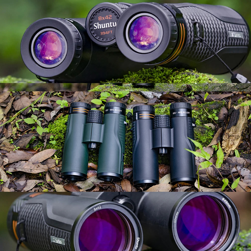 Shuntu 8X42 10X42 ED Binoculars for Adults High Powered Super Bright Clear Lightweight Binocular For Bird Watching Hiking Travel