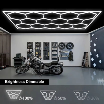 Hexagon Dimmable LED Ceiling Light Modern Honeycomb Panel with 3-Level Dimming 100%/50%/20% for Living Room Bedroom Salon Garage