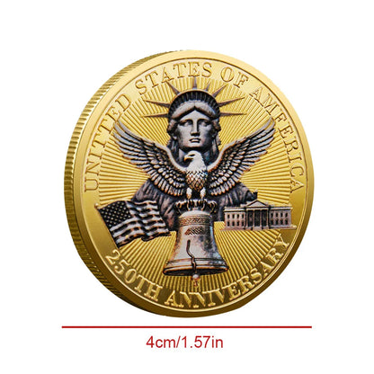 4pcs US 250th Anniversary Commemorative Coins Set in Box American Eagle Military Challenge Coin Collectible Gifts for Holidays