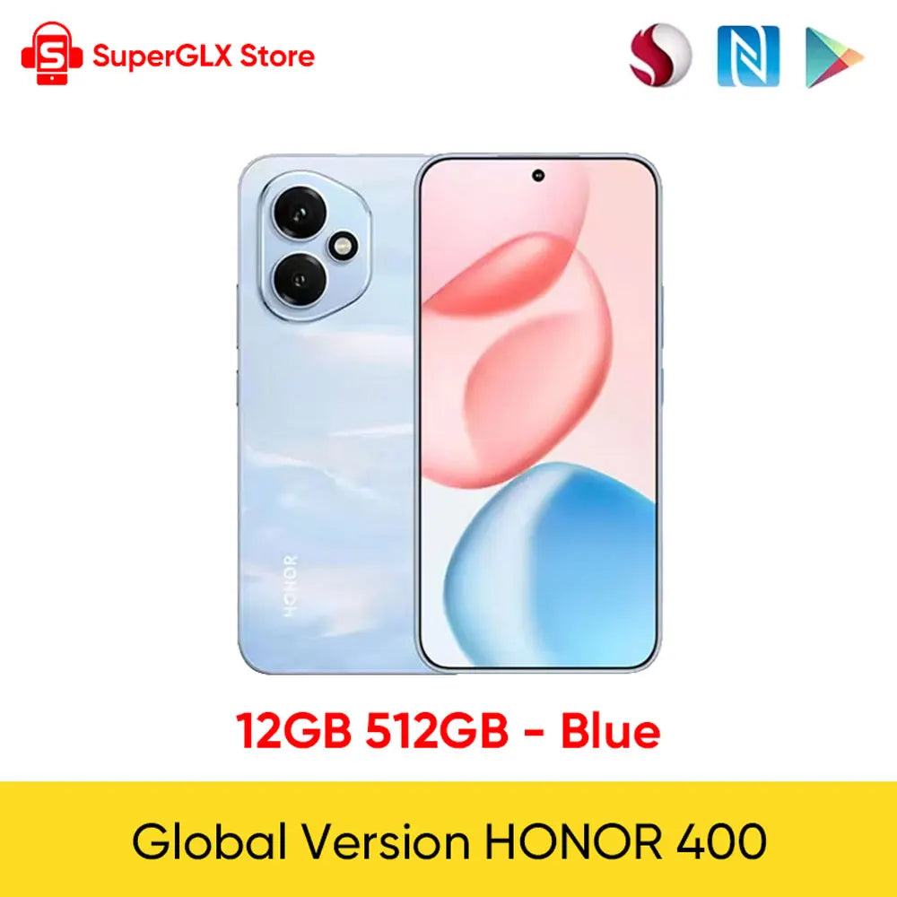 New HONOR 400 5G Smartphone Global Version Snapdragon 7 Gen 3 6.55" AMOLED Display 200MP Dual Camera 6000mAh 80W SuperCharge NFC