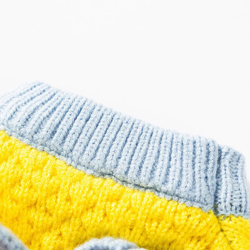 Diamond Grid Solid Cat Sweaters Warm Wool Knitting Winter Sphinx Small Dogs Clothing Ruffle Sleeve Female Girl Puppy Overalls