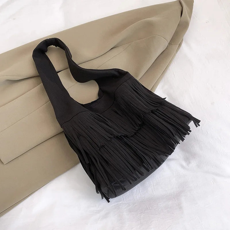 Suede Tassel High Quality Faux Shoulder Bags Fashion Large Capacity Sense of Luxury Popularity Women's Tote Bags Casual New