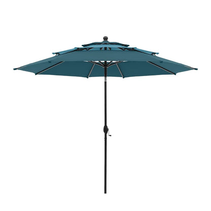 10ft Outdoor Patio Umbrellas for Outside, 3 Tier Vented Market Table Umbrella Windproof for Backyard, Deck, Customized