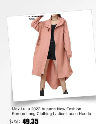 Amax luluE 2025 Fashion Korean Fall Ladies Loose Streetwear Womens Long Hooded Trench Coat Oversized Windbreaker Casual Clothes