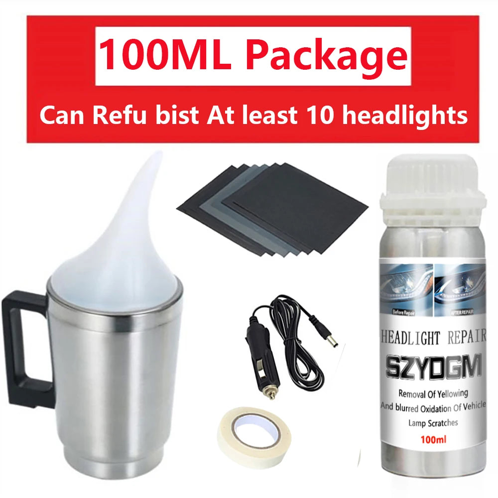 Car Headlight Restoration Kit Car Accessories Headlight Repair Polish Kit Headlamp Anti-Scratch Detailing Cleaning Maintenance