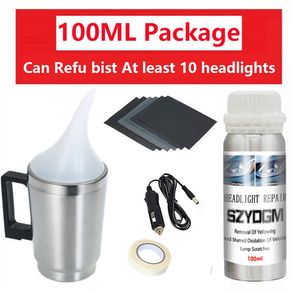 Car Headlight Restoration Kit Car Accessories Headlight Repair Polish Kit Headlamp Anti-Scratch Detailing Cleaning Maintenance