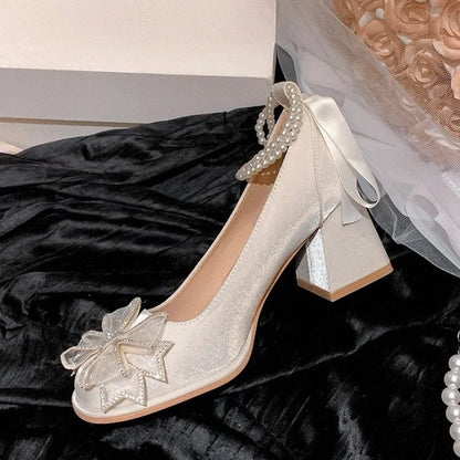 Beautiful High Heels Women's Single Shoes Block Heel