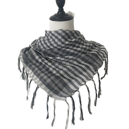 Large Arab Shemagh Headscarf with Tassel Costume Head Neck Scarf Bandana Keffiyeh for Men Women