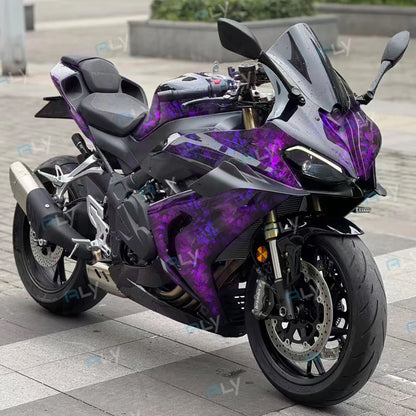 PET Carbon Fiber Sticker Vinyl Paper for Car Vinyl Wrap Glossy Auto Wrapping Cars Film Covering Laser Purple Motorcycles Vinyls