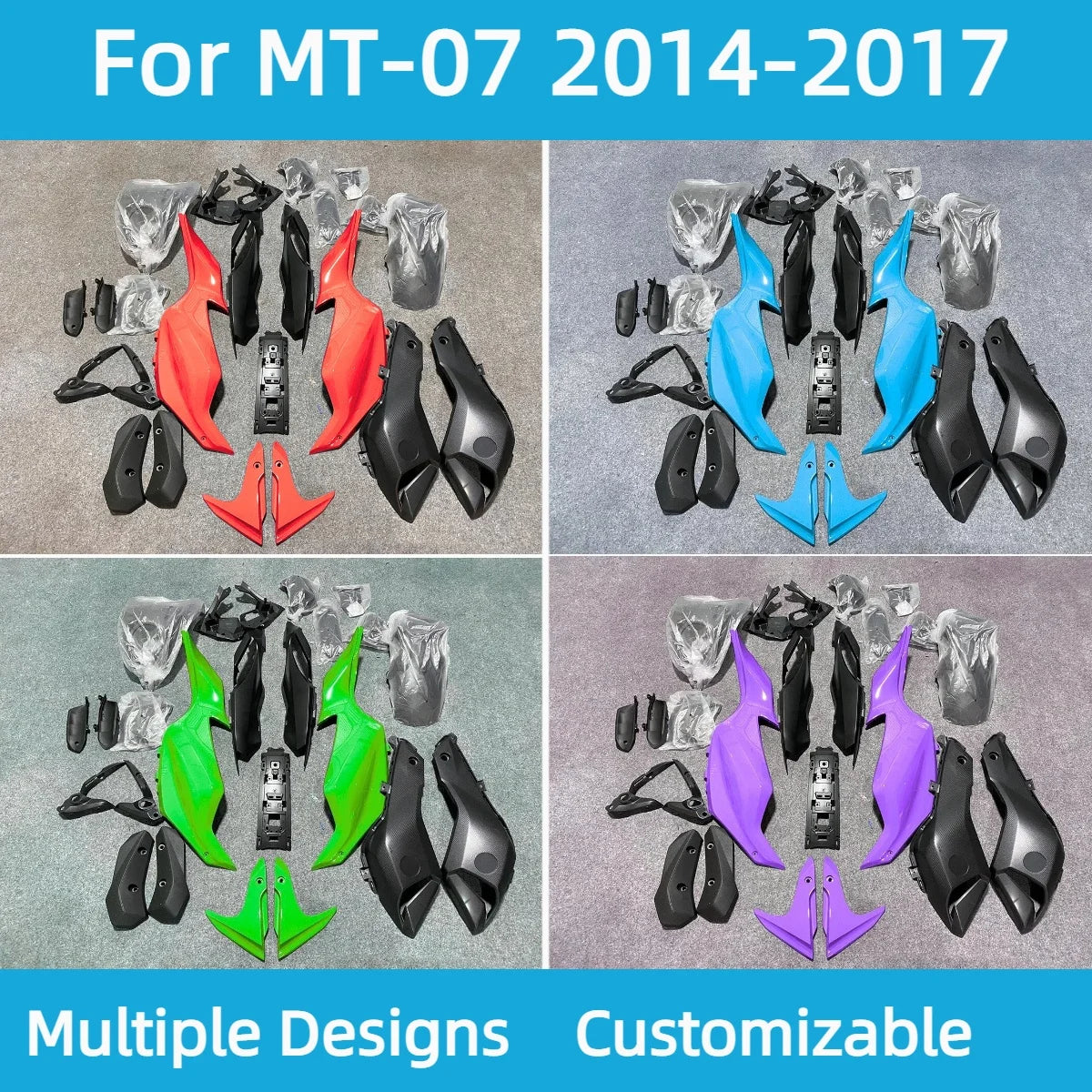 MT-07 2014 2015 2016 2017 Motorcycle Accessories Fairings for YAMAHA FZ07 14-17 Sportbike Plastic Body Set Fairing Kit