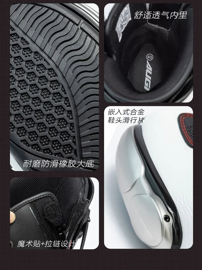 Green Motorcycle Boots Waterproof Motorcycle Boots Impact Resistant Botas De Seguridad Hombre Non-slip Botas De Moto Lightweight