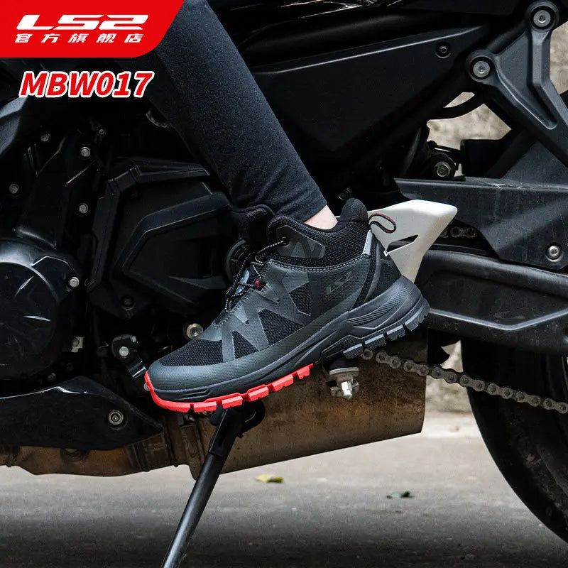 LS2 MBW017 Waterproof Motorcycle Shoes Men New All-Season Sports Casual Riding Boots for Street Commuter & Touring, Non-Slip An