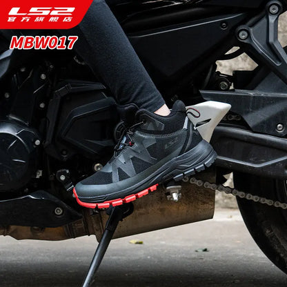 LS2 MBW017 Waterproof Motorcycle Shoes Men New All-Season Sports Casual Riding Boots for Street Commuter & Touring, Non-Slip An