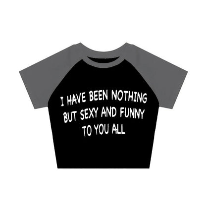 Japanese 2000s Style Y2k Crop Top Sexys T-shirt Vintage Goth Letter Summer Woman Korean Popular Streetwear Tanks & Camis Clothes