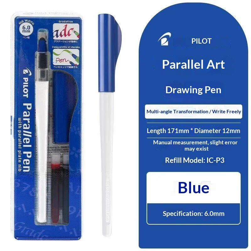 Original PILOT FP3-15-SS Parallel Pen Multi Sizes Flat Tip Calligraphy Fountain Pen Practice Gothic Italic Hand Lettering Suppli