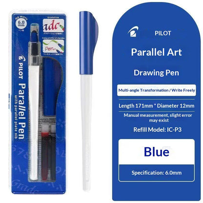 Original PILOT FP3-15-SS Parallel Pen Multi Sizes Flat Tip Calligraphy Fountain Pen Practice Gothic Italic Hand Lettering Suppli