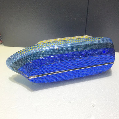 XIYUAN Ship Crystal Clutch Purse Red Blue Gold Women Gems Evening Party Bag Wedding Bridal Minaudiere Purses Rhinestones Handbag