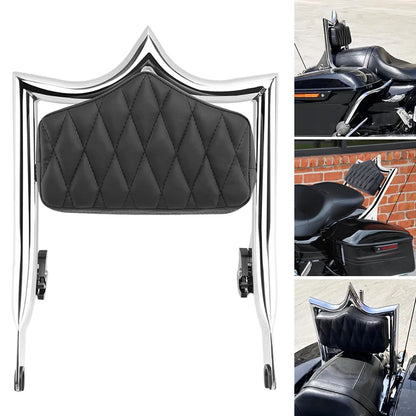 Chrome Motorcycle Detachable Sissy Bar Backrest Passenger Fit For Harley Touring Street Glide Road Glide Road King 2009-Later