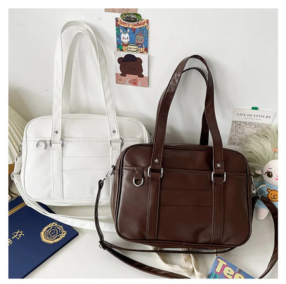 Japanese Style JK Bag Women High School Student Uniform Bag PU Leather Shoulder Bag Women Simple Handbags Crossbody Bags Itabag
