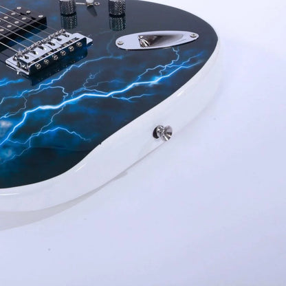 39" GST Full Size Electric Guitar Practice Beginner Lightning Style With Bag