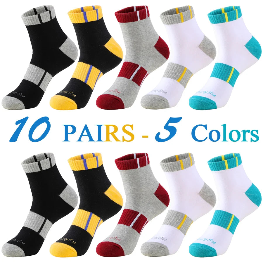2 Pairs/Lot Running Socks Men Sport Outdoor Casual Cotton Red Stripes Compression Black Colorful Sock Male Gifts 21 Colors