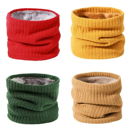 Winter Scarf for Men Fleece Ring Bandana Knitted Warm Solid Scarf Women Neck Warmer Thick Cashmere Hot Handkerchief Ski Mask