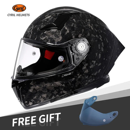 Unisex Lightweight Carbon Fiber Kevlar Full Face Motorcycle Street Bike Helmets Racing Helmet DOT ECE Approved CYRIL Casque Moto