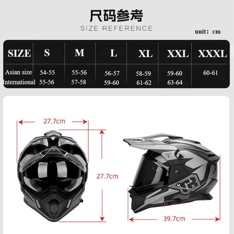 Tiger JTO1 Adventure Motorcycle Helmet Dual SunVisor Helmet Size S-3XL Off-road Casco Moto Highly Breathable For  ADV Long Rides